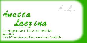 anetta laczina business card